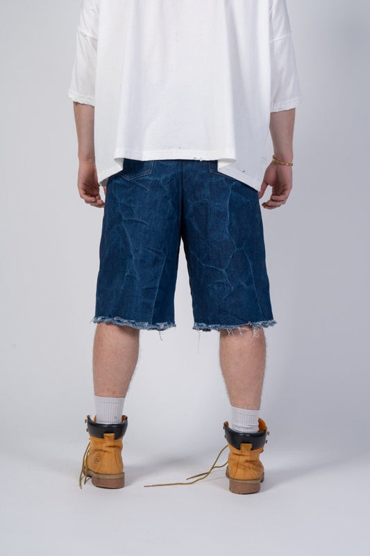Washed Denim Shorts - Signs Italy