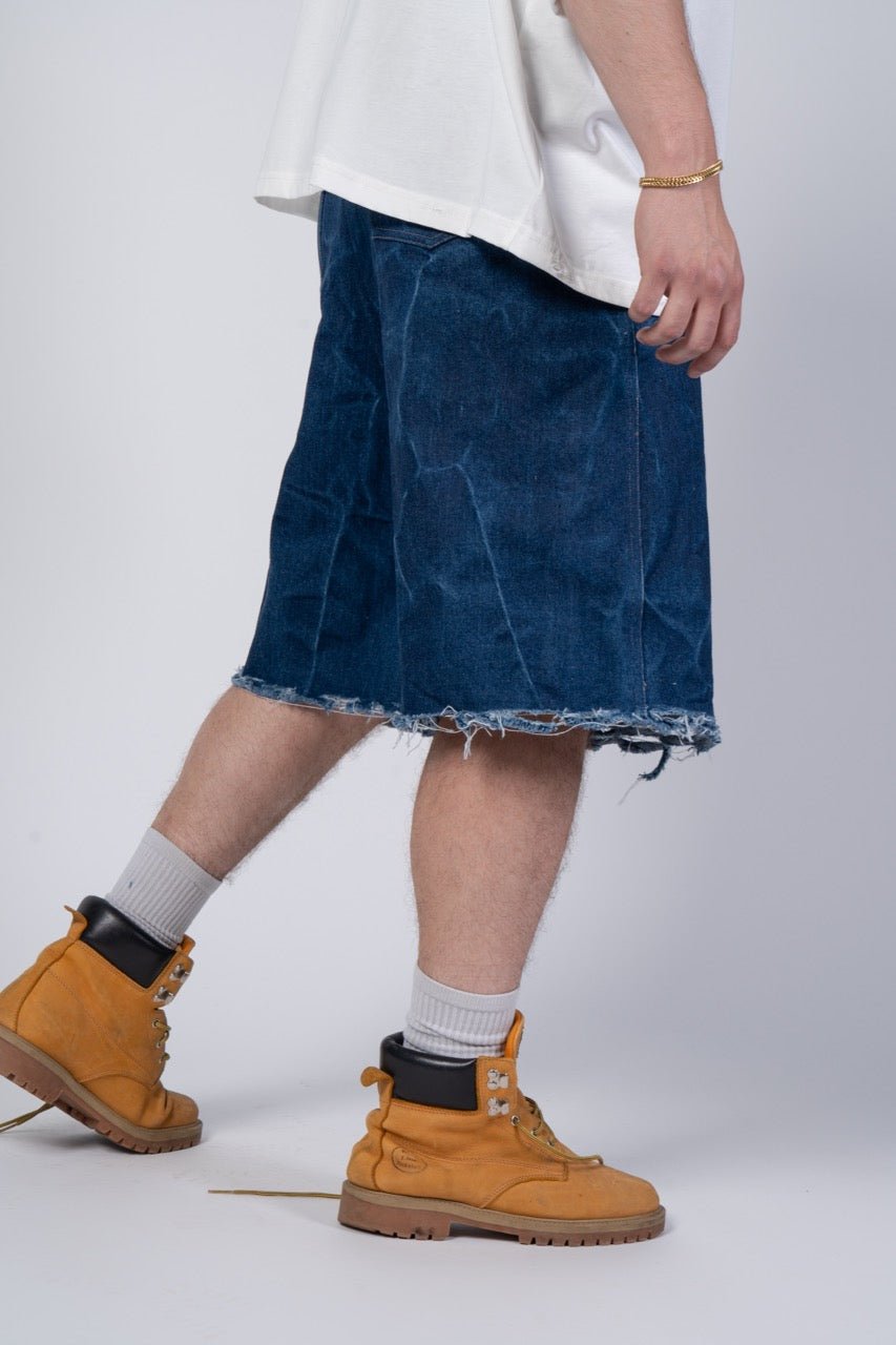 Washed Denim Shorts - Signs Italy