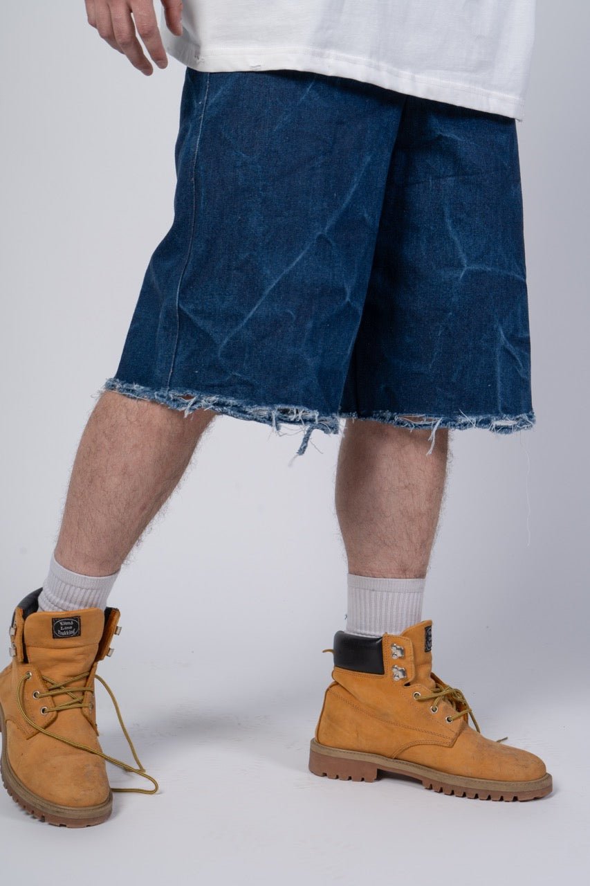 Washed Denim Shorts - Signs Italy
